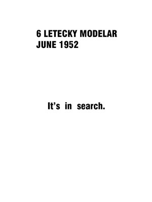 Letecky Modelar  June 1952