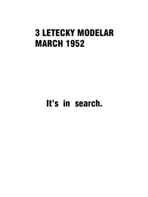 Letecky Modelar  March 1952