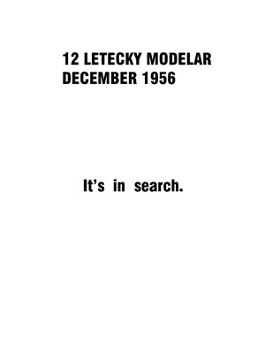 Letecky Modelar  December 1956